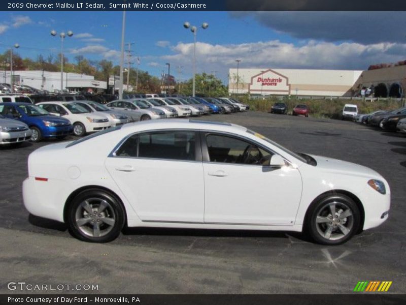 Summit White / Cocoa/Cashmere 2009 Chevrolet Malibu LT Sedan