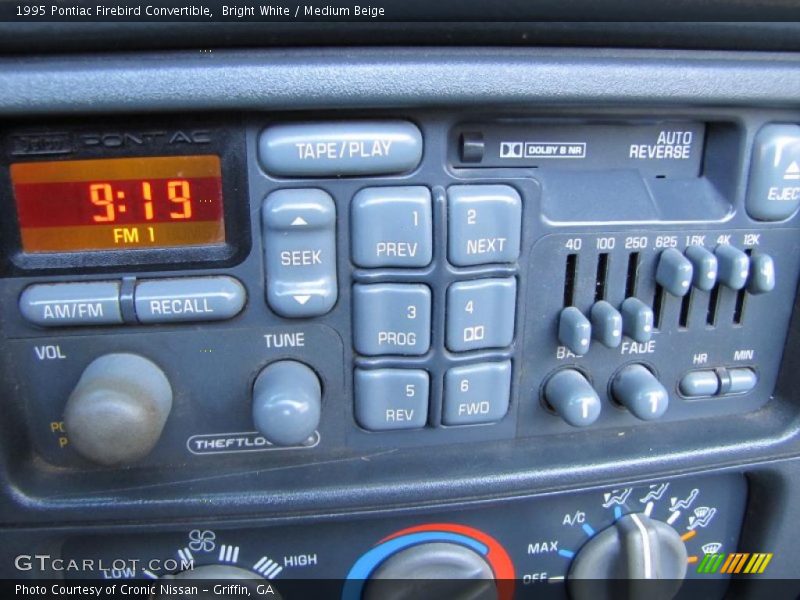 Controls of 1995 Firebird Convertible