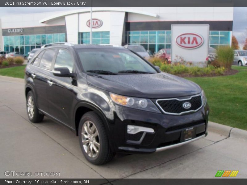 Ebony Black / Gray 2011 Kia Sorento SX V6