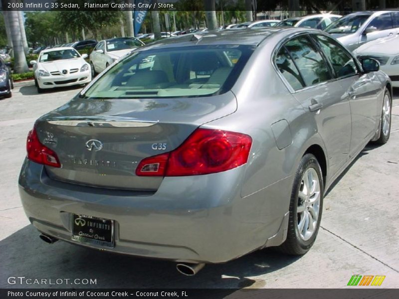 Platinum Graphite Gray / Stone 2008 Infiniti G 35 Sedan