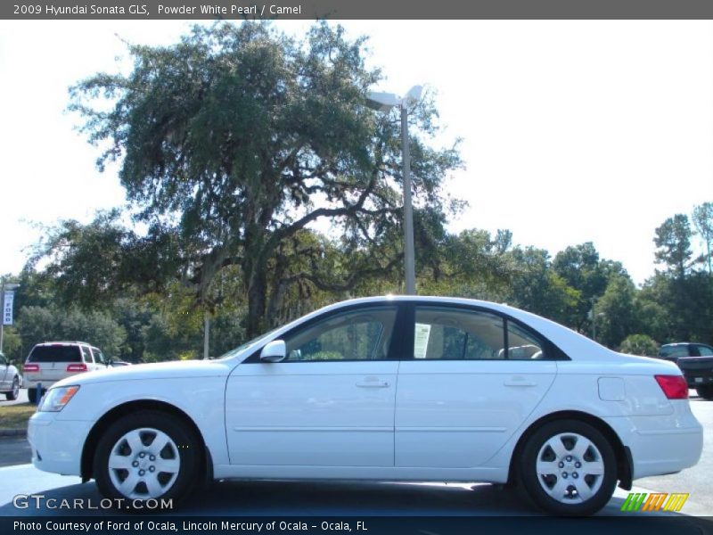 Powder White Pearl / Camel 2009 Hyundai Sonata GLS