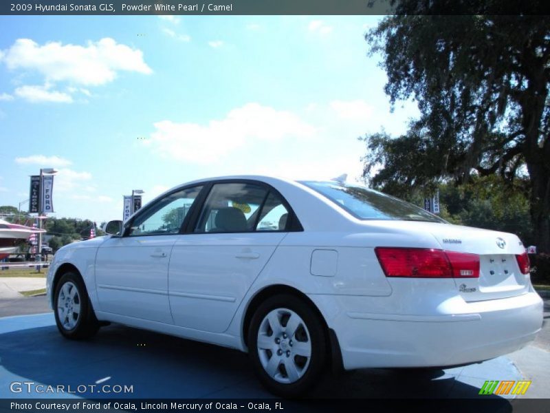 Powder White Pearl / Camel 2009 Hyundai Sonata GLS