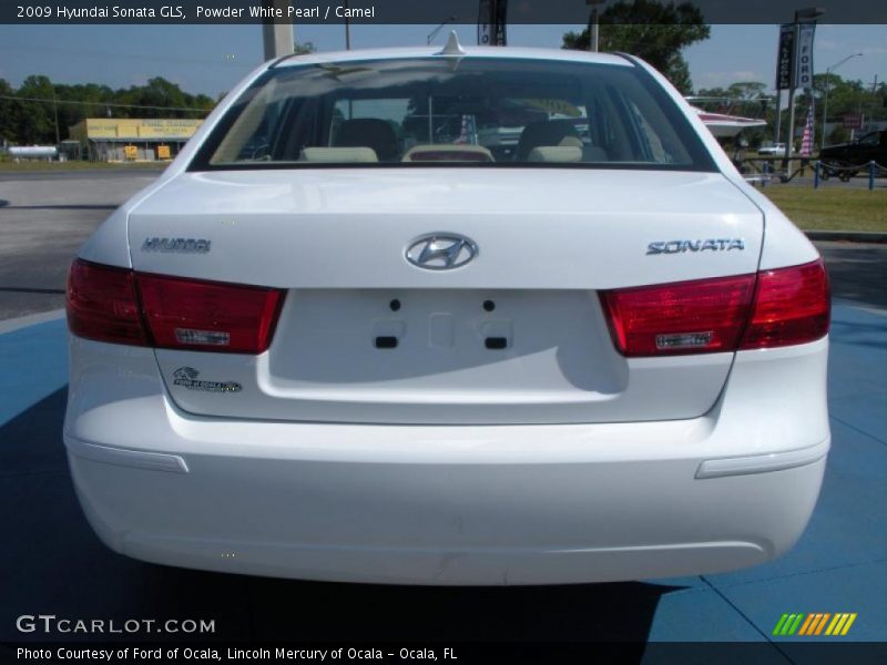 Powder White Pearl / Camel 2009 Hyundai Sonata GLS