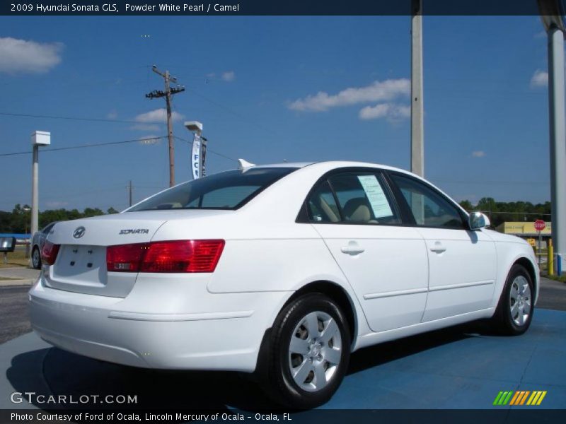 Powder White Pearl / Camel 2009 Hyundai Sonata GLS