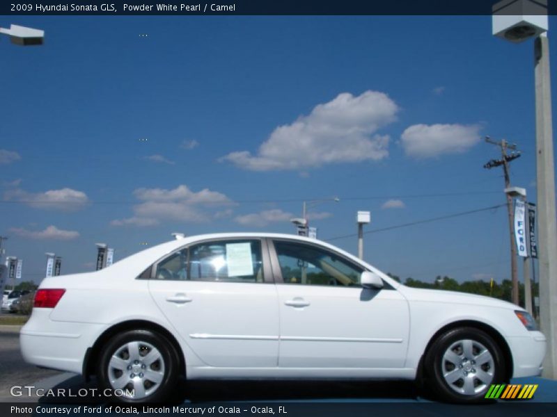 Powder White Pearl / Camel 2009 Hyundai Sonata GLS