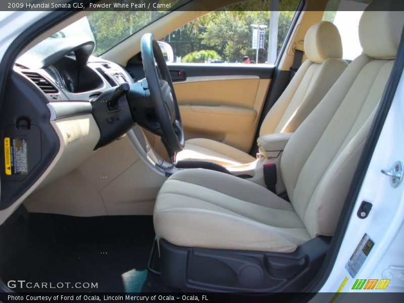 Powder White Pearl / Camel 2009 Hyundai Sonata GLS