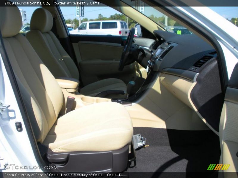 Powder White Pearl / Camel 2009 Hyundai Sonata GLS