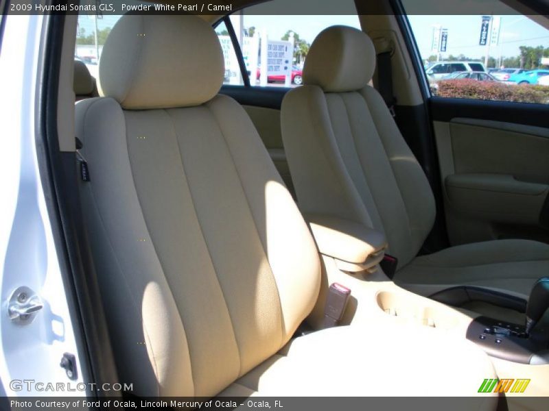 Powder White Pearl / Camel 2009 Hyundai Sonata GLS