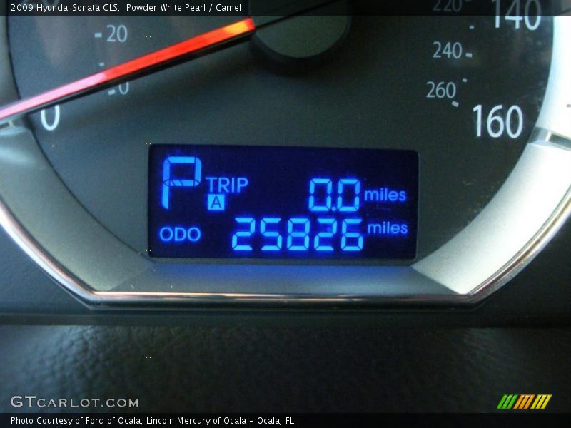 Powder White Pearl / Camel 2009 Hyundai Sonata GLS