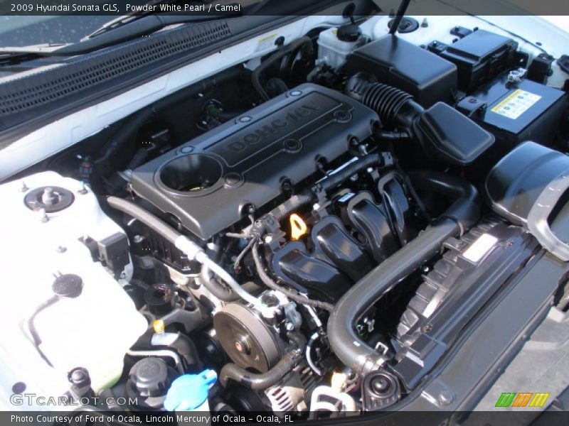Powder White Pearl / Camel 2009 Hyundai Sonata GLS