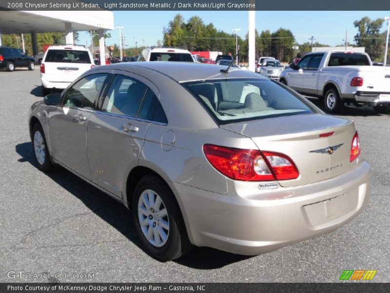 Light Sandstone Metallic / Dark Khaki/Light Graystone 2008 Chrysler Sebring LX Sedan