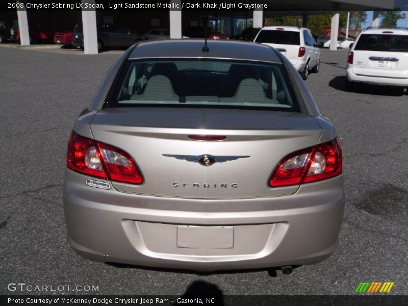 Light Sandstone Metallic / Dark Khaki/Light Graystone 2008 Chrysler Sebring LX Sedan