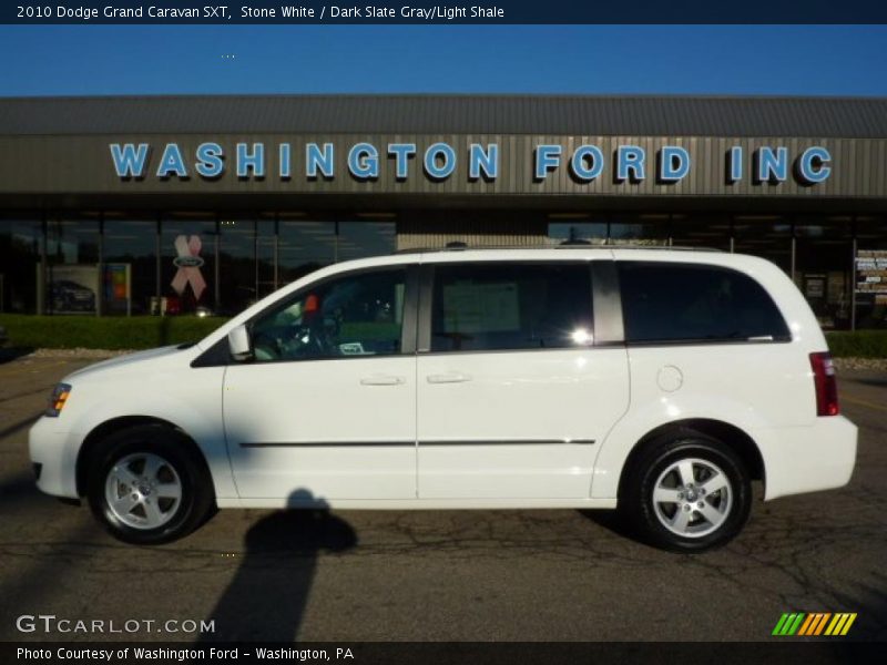 Stone White / Dark Slate Gray/Light Shale 2010 Dodge Grand Caravan SXT