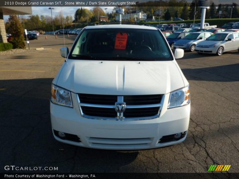 Stone White / Dark Slate Gray/Light Shale 2010 Dodge Grand Caravan SXT
