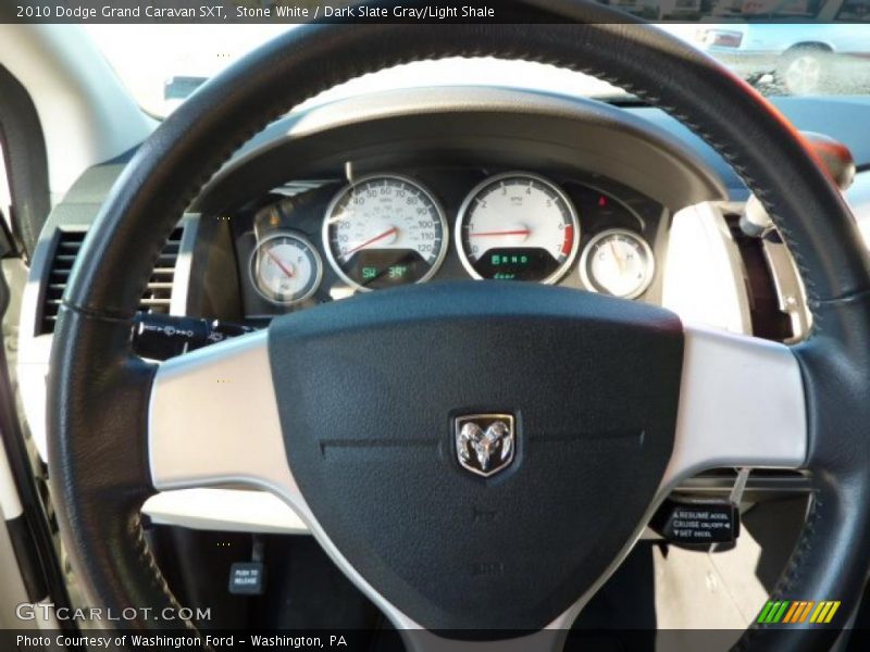 Stone White / Dark Slate Gray/Light Shale 2010 Dodge Grand Caravan SXT