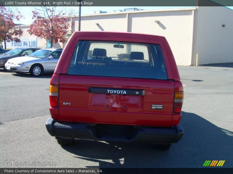 Bright Red / Dark Beige 1986 Toyota 4Runner 4x4