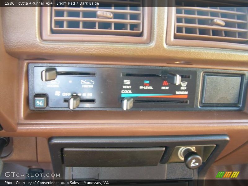 Controls of 1986 4Runner 4x4