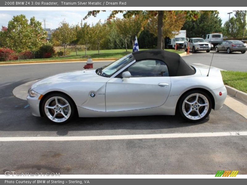Titanium Silver Metallic / Dream Red 2008 BMW Z4 3.0si Roadster
