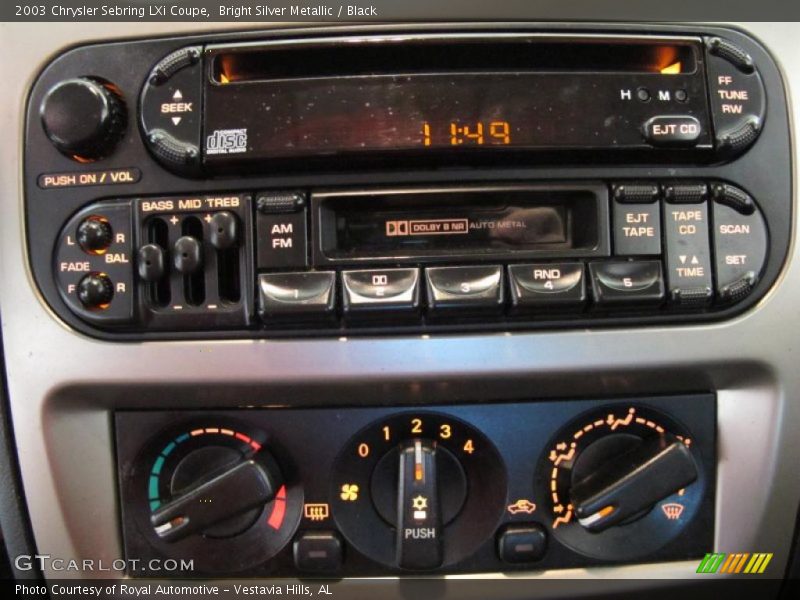 Controls of 2003 Sebring LXi Coupe