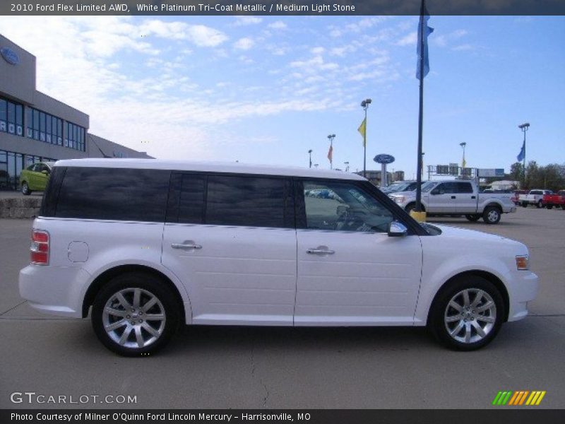 White Platinum Tri-Coat Metallic / Medium Light Stone 2010 Ford Flex Limited AWD