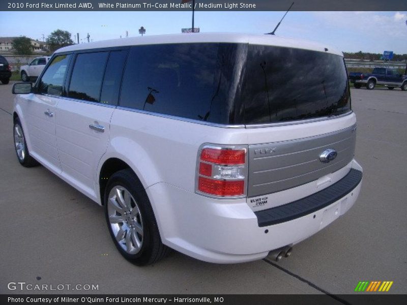 White Platinum Tri-Coat Metallic / Medium Light Stone 2010 Ford Flex Limited AWD