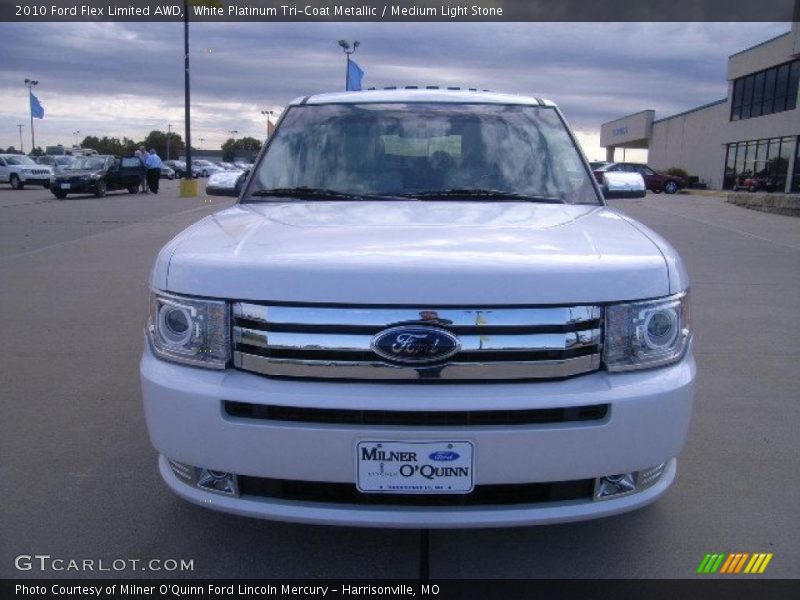 White Platinum Tri-Coat Metallic / Medium Light Stone 2010 Ford Flex Limited AWD