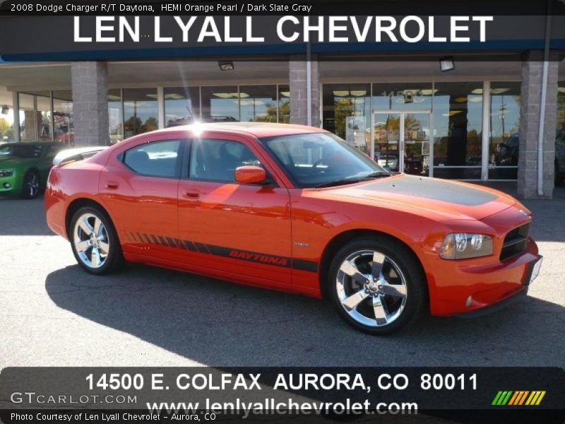 HEMI Orange Pearl / Dark Slate Gray 2008 Dodge Charger R/T Daytona