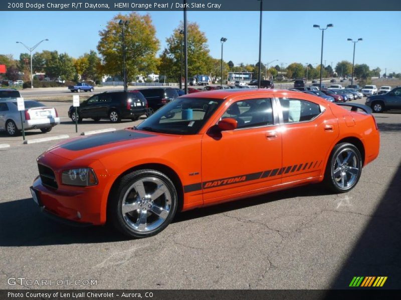 HEMI Orange Pearl / Dark Slate Gray 2008 Dodge Charger R/T Daytona