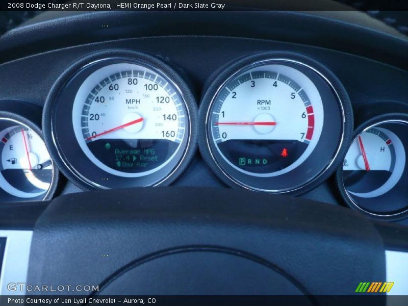 HEMI Orange Pearl / Dark Slate Gray 2008 Dodge Charger R/T Daytona