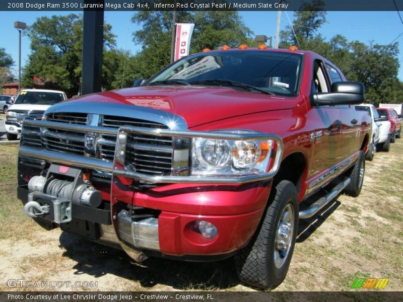 Inferno Red Crystal Pearl / Medium Slate Gray 2008 Dodge Ram 3500 Laramie Mega Cab 4x4