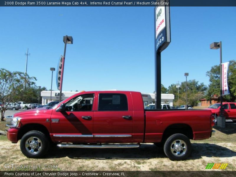 Inferno Red Crystal Pearl / Medium Slate Gray 2008 Dodge Ram 3500 Laramie Mega Cab 4x4