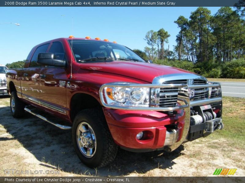 Inferno Red Crystal Pearl / Medium Slate Gray 2008 Dodge Ram 3500 Laramie Mega Cab 4x4