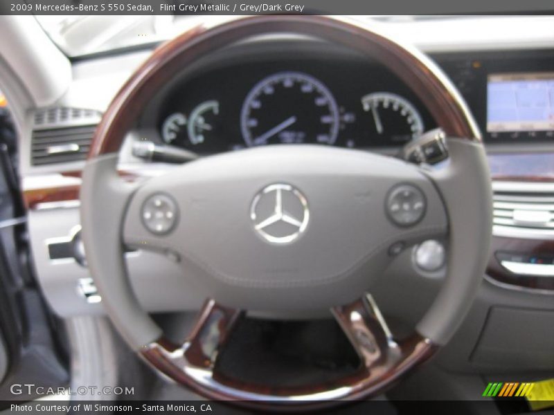 Flint Grey Metallic / Grey/Dark Grey 2009 Mercedes-Benz S 550 Sedan