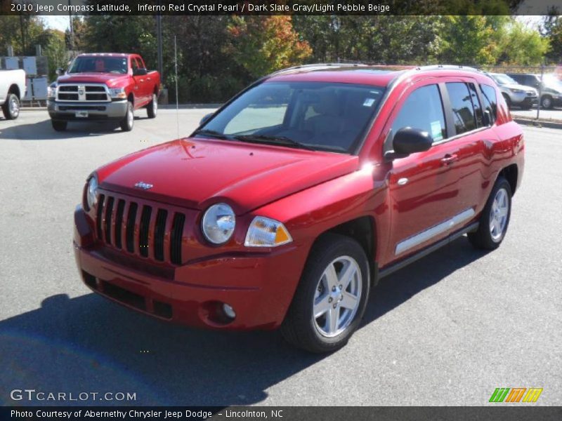 Inferno Red Crystal Pearl / Dark Slate Gray/Light Pebble Beige 2010 Jeep Compass Latitude