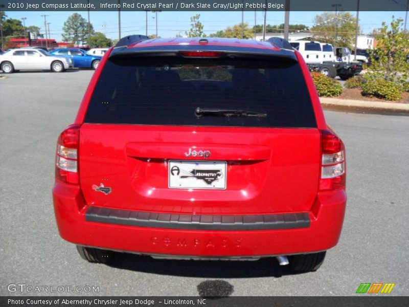 Inferno Red Crystal Pearl / Dark Slate Gray/Light Pebble Beige 2010 Jeep Compass Latitude
