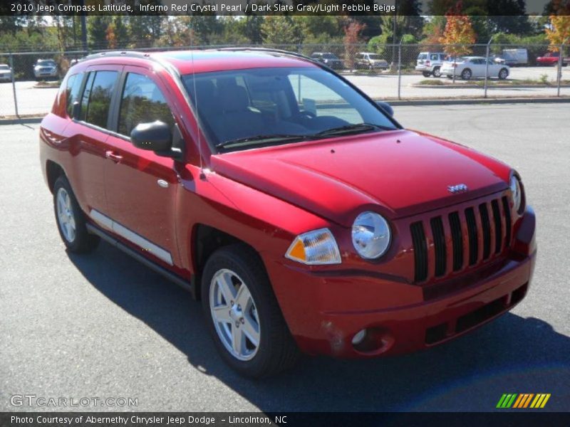 Inferno Red Crystal Pearl / Dark Slate Gray/Light Pebble Beige 2010 Jeep Compass Latitude