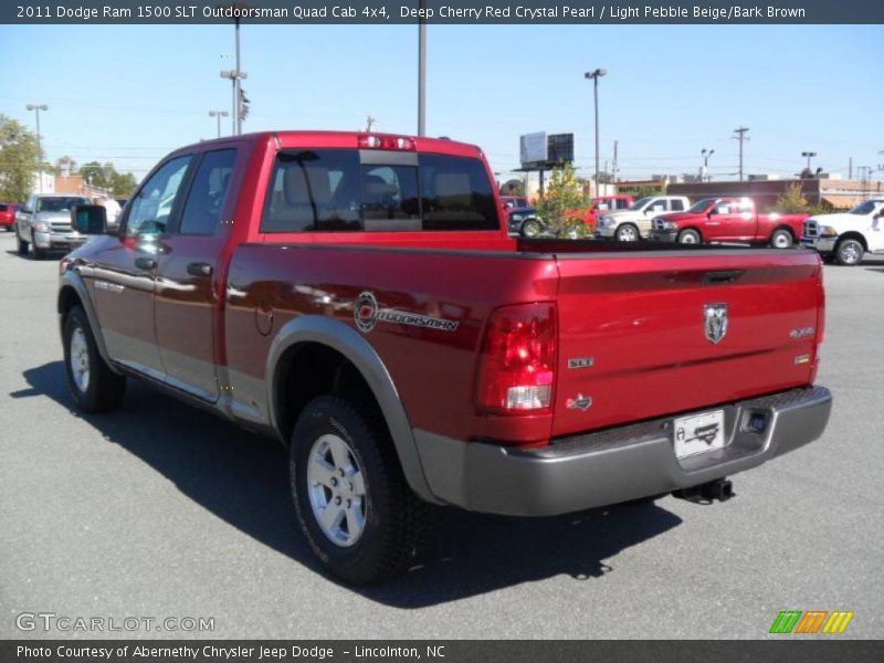 Deep Cherry Red Crystal Pearl / Light Pebble Beige/Bark Brown 2011 Dodge Ram 1500 SLT Outdoorsman Quad Cab 4x4