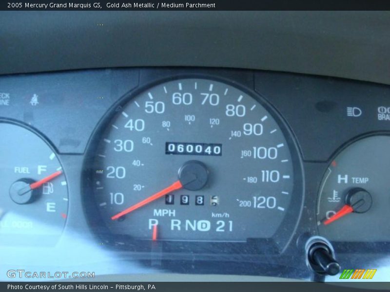 Gold Ash Metallic / Medium Parchment 2005 Mercury Grand Marquis GS