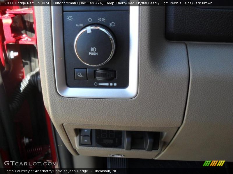 Deep Cherry Red Crystal Pearl / Light Pebble Beige/Bark Brown 2011 Dodge Ram 1500 SLT Outdoorsman Quad Cab 4x4