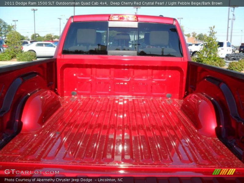 Deep Cherry Red Crystal Pearl / Light Pebble Beige/Bark Brown 2011 Dodge Ram 1500 SLT Outdoorsman Quad Cab 4x4