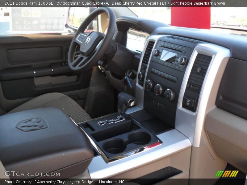 Deep Cherry Red Crystal Pearl / Light Pebble Beige/Bark Brown 2011 Dodge Ram 1500 SLT Outdoorsman Quad Cab 4x4
