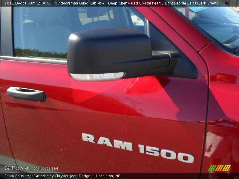 Deep Cherry Red Crystal Pearl / Light Pebble Beige/Bark Brown 2011 Dodge Ram 1500 SLT Outdoorsman Quad Cab 4x4