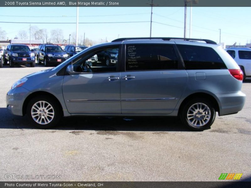 Blue Mirage Metallic / Stone 2008 Toyota Sienna Limited AWD