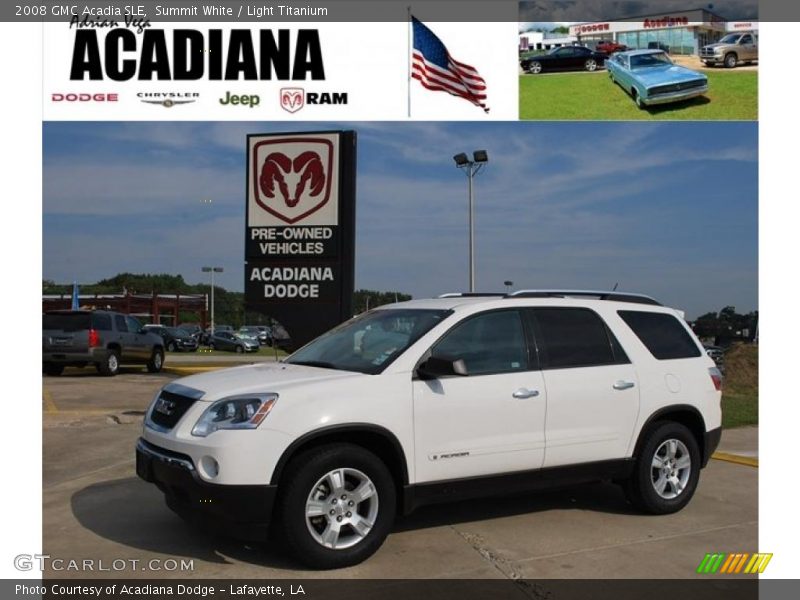 Summit White / Light Titanium 2008 GMC Acadia SLE