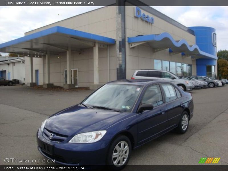 Eternal Blue Pearl / Gray 2005 Honda Civic LX Sedan