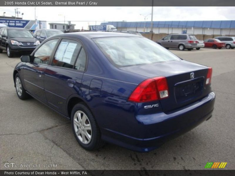 Eternal Blue Pearl / Gray 2005 Honda Civic LX Sedan