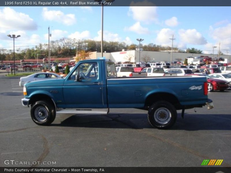 Reef Blue Metallic / Grey 1996 Ford F250 XL Regular Cab 4x4