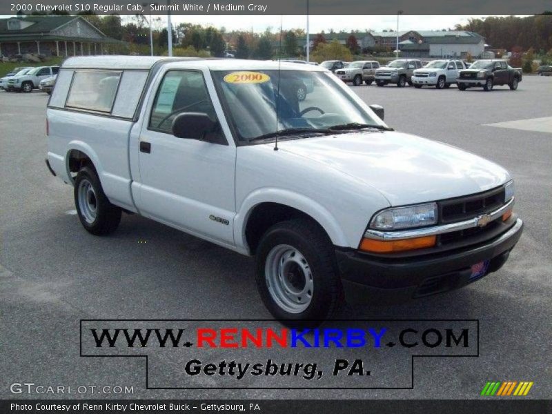 Summit White / Medium Gray 2000 Chevrolet S10 Regular Cab