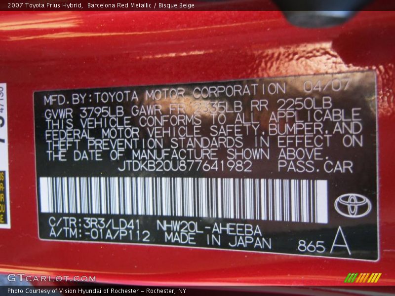 Barcelona Red Metallic / Bisque Beige 2007 Toyota Prius Hybrid
