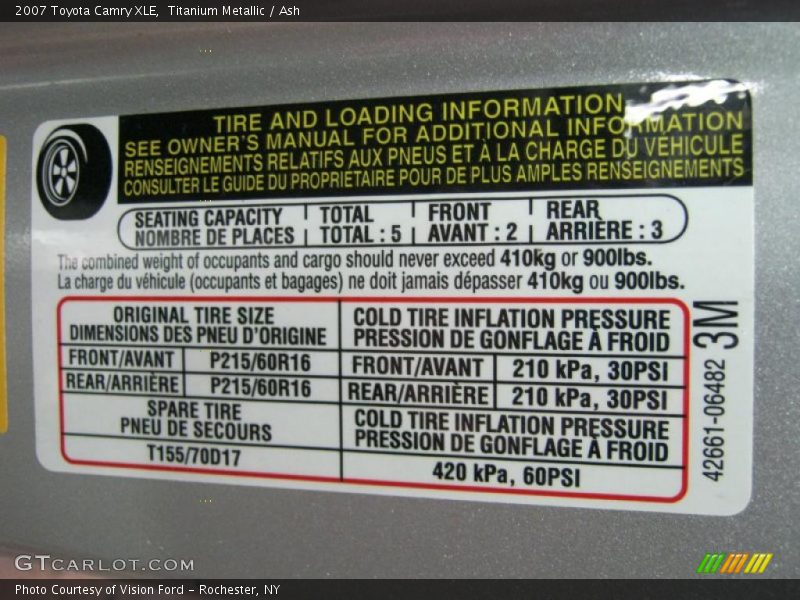 Titanium Metallic / Ash 2007 Toyota Camry XLE